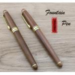 Walnut Wood Fountain Writing Pen Retro Style Brass Clip For Business Office for sale