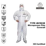 TYPE 4B/5B/6B Disposable Protective Coverall White Disposable Coverall for sale