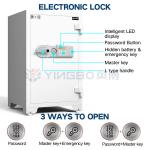 Adjustable Shelves Fireproof Safe Box Solid Steel Latches Secure Valuables Documents