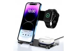 China Stylish High Charging  Effeciency PD/QC Metal Wireless 3 In 1 Charging Stand supplier