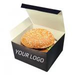 Varnishing Printing Handling Food Catering Custom Printed Burger Boxes Fast Food Grade Kraft Packaging with Logo Branding for sale