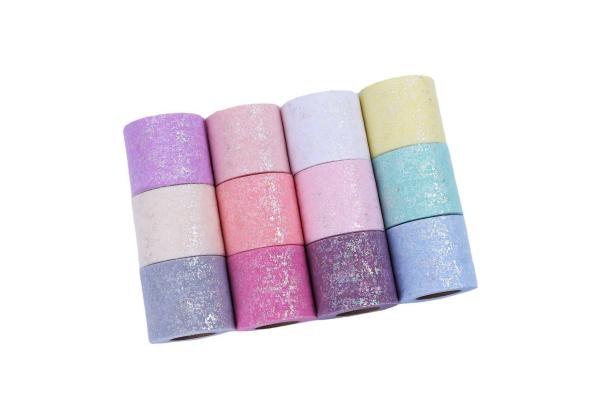Polyester Organza Tulle Rolls Glitter Pattern