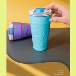 Customized Reusable PP  Silicone Travel Mug With Silicone Sleeve for sale