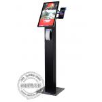 China 21.5 and 24 Floorstanding Touch Screen Hotel Self Service Ordering Kiosk with Ticket Printer QR Code Scanner for sale