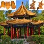 Old Chinese Style Glazed Gazebo Roof Tiles Yellow Color for sale