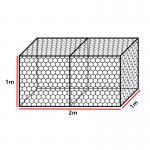 2x1x1m Galvanized Wire 4.0mm Woven Gabion Baskets for sale