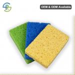 Green Blue Cellulose Wood Pulp Sponge ODM Eco Dishwashing Sponge for sale