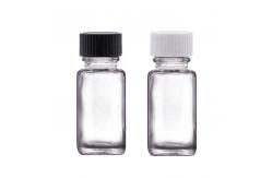 China 15ml Clear Flint Rectangular Glass Ink Bottles Square With Dropper Cap supplier