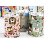 Customized 10.2x7.5cm Cylinder Tin Can Coin Bank Metal Money Tin Box