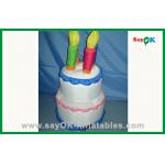 Backyard Party Cute PVC Plastic Inflatable Birthday Cake For Decorations for sale