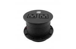 China Round Socket Table Dual Usb Charging Outlet Sofa Socket With 2 Power Socket supplier