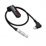 Alvin's Cables Braided Cable Right Angle USB-C Type-C to 0B 2 Pin Male Black-Plated 12V Fast Charging Power Cable for Tilta|Z-CAM|Teradek|SmallHD|Blackmagic Pyxis, 45cm|17.7inches, Black for sale