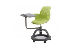 China Steel Frame Training Room Tables And Chairs H680*W450*D400mm With Writing Tablet supplier