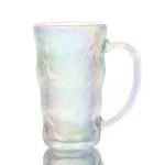 300ml Crystal Coffee Mugs Glacier Glass Tumbler With Handle for sale