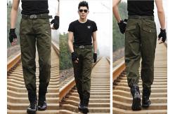 China Anti - Friction Army Green Skinny Cargo Pants Long Style With 2 Tactical Pockets supplier
