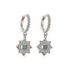 DAYSTAR Sterling Silver Jewlery Zircon Crystal Women Star Hoop Earring for sale