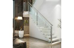 China Smooth Stainless Steel Handrails with Crystal Accents for Glass Staircases supplier