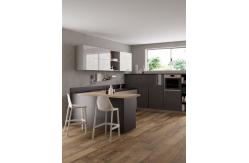 China U Shaped Lacquer Kitchen Cabinet Tailored White And Grey Kitchen Cabinet supplier
