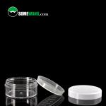 24g Clear Empty Loose Powder Container Round Makeup Reusable Plastic Jar Travel Size for sale