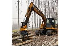 China 10 Ton Excavator Accessory Hydraulic Wood Cutter Machines With Tilting Grapple supplier