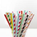 Compostable Durable Paper Party Straws 7.87 Inches Long 0.25 Inches Diameter for sale