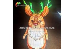 China Whimsical Mouse Lantern With Glowing Green Antlers | Animals Lantern Collection supplier