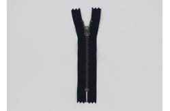 China Pants And Garments Jeans Metal Zipper Auto - Lock Slider Black Polyester Tape supplier
