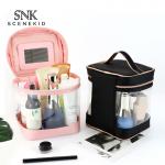 Large Double Zipper Mirror Travel PVC Makeup Bag for sale