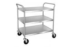 China 3 Layers Cleanroom Eletronic Wire ESD Shelf Trolley Stainless Steel supplier
