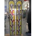 Customized round top Colored Interior Door Glass Inserts with Zinc Caming for sale