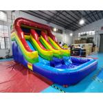 0.55mm PVC Outdoor Inflatable Water Slides With Pool for sale