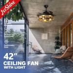Remote Control DC Motor Acrylic Blades Retractable Ceiling Fan for 1stshine Home Office for sale