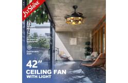 China 42 Inch Black Retractable Ceiling Fan With Light Remote Control supplier