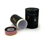Cylindrical Black Paper Tubes Round Clear Window Coffee Bean , Tea Packaging