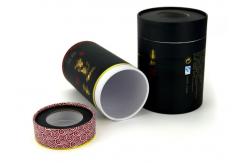 China Cylindrical Black Paper Tubes Round Clear Window Coffee Bean , Tea Packaging supplier