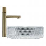 Scratch Resistant Crystal Clear Glass Vessel Basins Countertop Mounted