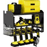 3 Tiers Power Tool Storage Rack Wall Mount Utility Shelf Organizer for Cordless Drill for sale