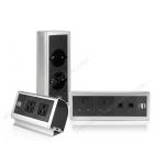 110 - 250V Aluminum Edge Desk Mountable Power Strip Silver Or Black Color for sale