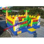 Popular Inflatable Smurfs Bounce House , Jumping Bouncer With Obstacle Inside for sale