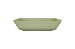 China 105mm 330mm Counter Top Bowl Sink Rectangular White Light Green Bathroom supplier