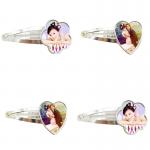 Blank Cute Sublimation Hair Clip Blanks Heart And Flower Shape for sale