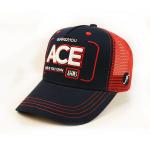 Personalized 5 Panel Trucker Cap Navy Blue Cotton + Red Polyester Mesh for sale