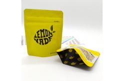 China Customized Print Zipper Packaging Pouch Yellow Stand Up Bags With Tear Notch supplier