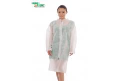 China Single Use Medical 22gsm Nonwoven Lab Coat With Zipper supplier