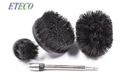 China Black 3 Pcs Power Scrubber Brush Set Heavy Duty Stiff Bristle Non Scratchy supplier