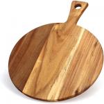 Round Serving Acacia Wood Cutting Board With Handle for sale