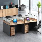 Fashion Wooden Cubicles Office Furniture Partitions / 4 Person Workstation Desk for sale