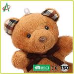 8cm Plush Teddy Bear Handcraft With Metal Keyring BSCI certificate
