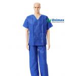 Disposable Non Woven SMS Scrub Suits Tops Surgical Hospital Uniform for sale