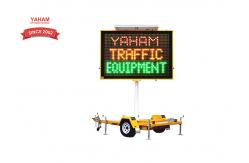 China Professional Changeable Message Signs , P16 Outdoor Mobile LED Solar VMS Trailer supplier